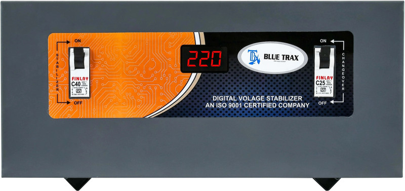 BLUE TRAX Mainline Table Top Digital Home Multipurpose Use 5 KVA Heavy-Duty 4000W 130-280V Voltage Stabilizer(Grey)