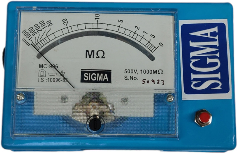 SIGMA Insulation (Megger) Battery Operated 500V/1000M or 1000V/1000M Analog Voltage Tester