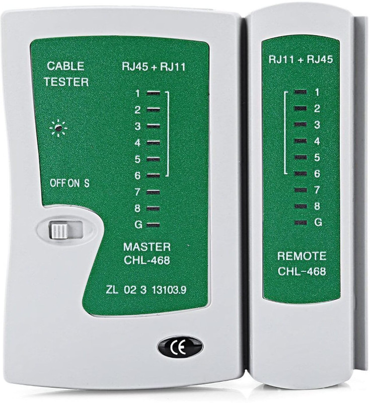 RyzCare Lan Tester With 9V Battery, LED Indicators RJ12 CAT5 CAT 6 UTP Ethernet ethernet Wired Ethernet Lan Adapter compatible with Windows(480 Mbps)