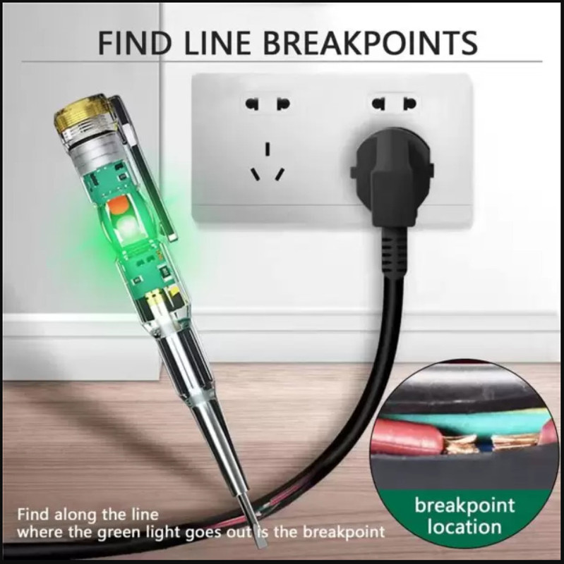 DR.GADGET High-Brightness Intelligent Voltage Tester Pen - Multi-function LED Test Pen Standard Temperature Pneumatic Glue Gun(0 mm)