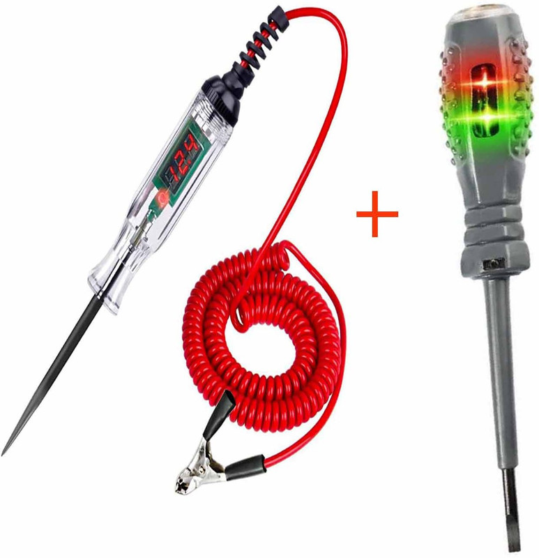 PKT 6V/12V/24V Digital Car Circuit Tester+1 Electrical Slotted Screwdriver Indicator Digital Voltage Tester