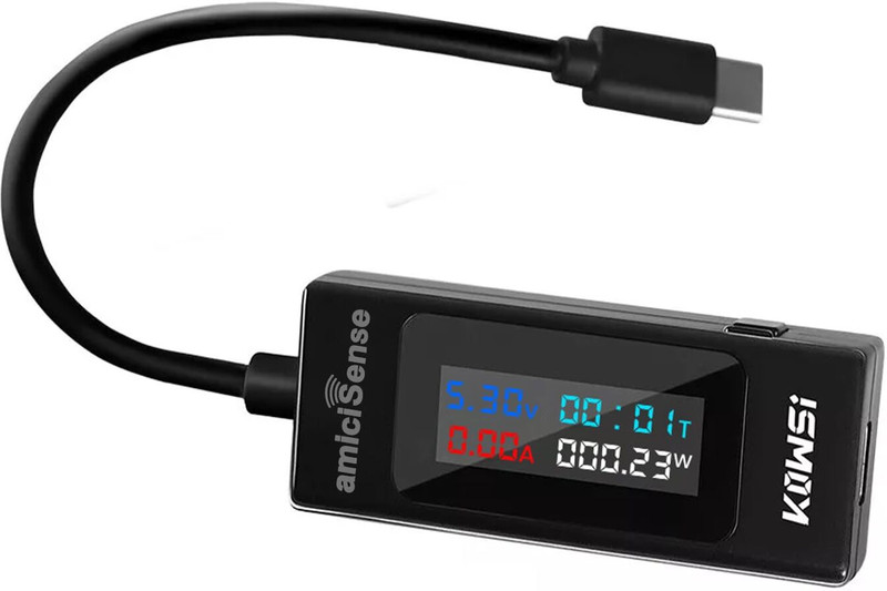 amiciSense & Wh Detector for Accurate Power Parameter Analysis Digital Voltage Tester