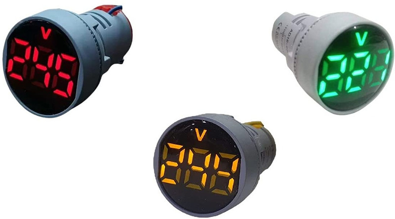 SixOhms Digital Voltage Meter AC 30–500V LED Panel Mount Volt Tester RGB Display Digital Voltage Tester
