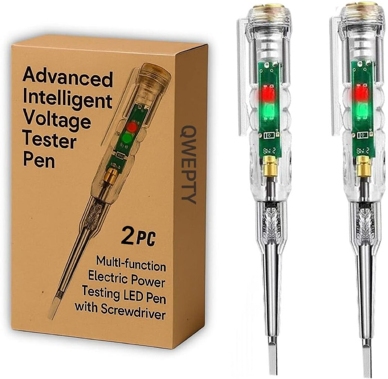 SPMYY 2 Pc Advanced Intelligent Voltage Tester Pen with LED Indicator & Screwdriver Analog Voltage Tester