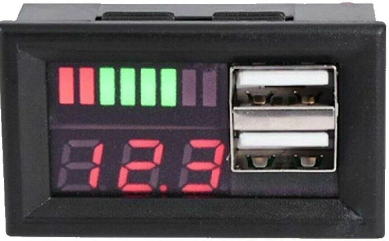 SG Flash Digital Display Dual USB LED 12V Car Voltmeter Battery Voltage Meter Tester A Digital Voltage Tester