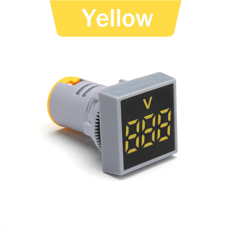 Leyden 60-500V AC, 22 mm Square YELLOW Volt Meter Digital Voltage Meter Digital Voltage Tester