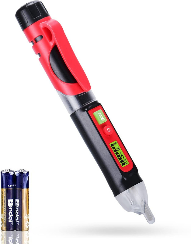 uptodatetools Live/Null Wire Breakpoint Tester with Flashlight, LCD Flashing Audible Buzzer Digital Voltage Tester