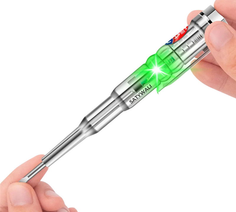 SATYWALI LED Light Screwdriver Tester Pen Analog Voltage Tester