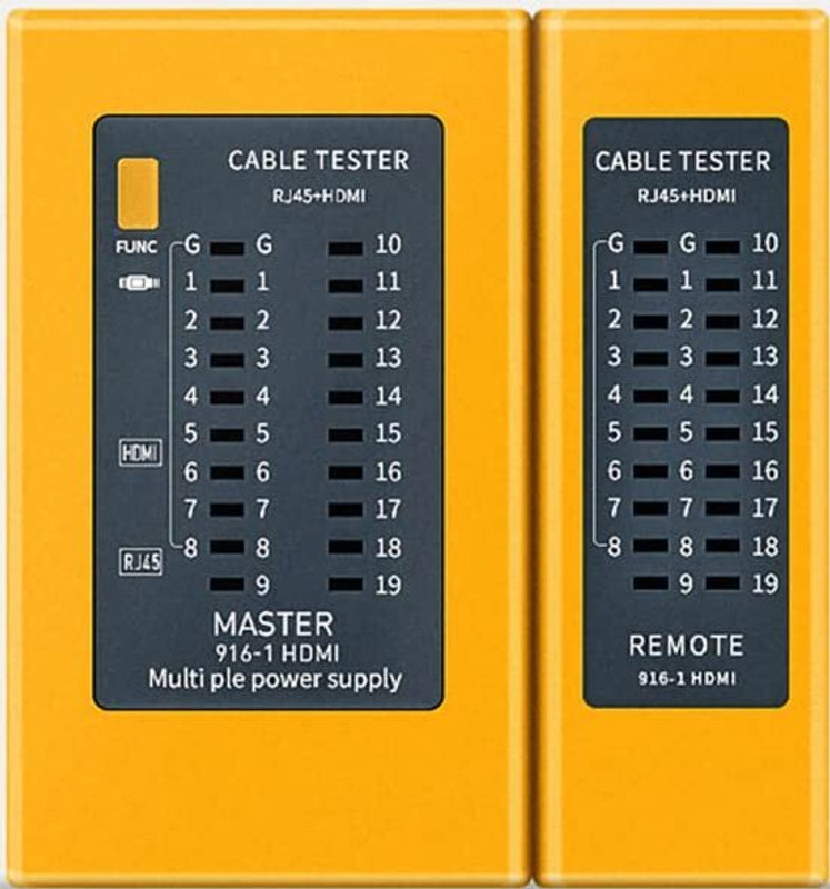 Paruht HDMI+RJ45 Tester, High Definition 2-IN-1 HDMI & RJ45 Checker Lan Cable Detector Digital Voltage Tester