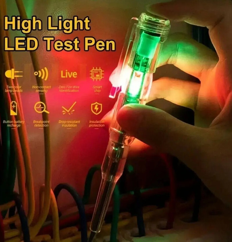 Gilhot AC 24-250V Contact Electrical Detector Slotted Screwdriver Tester Pen Digital Voltage Tester
