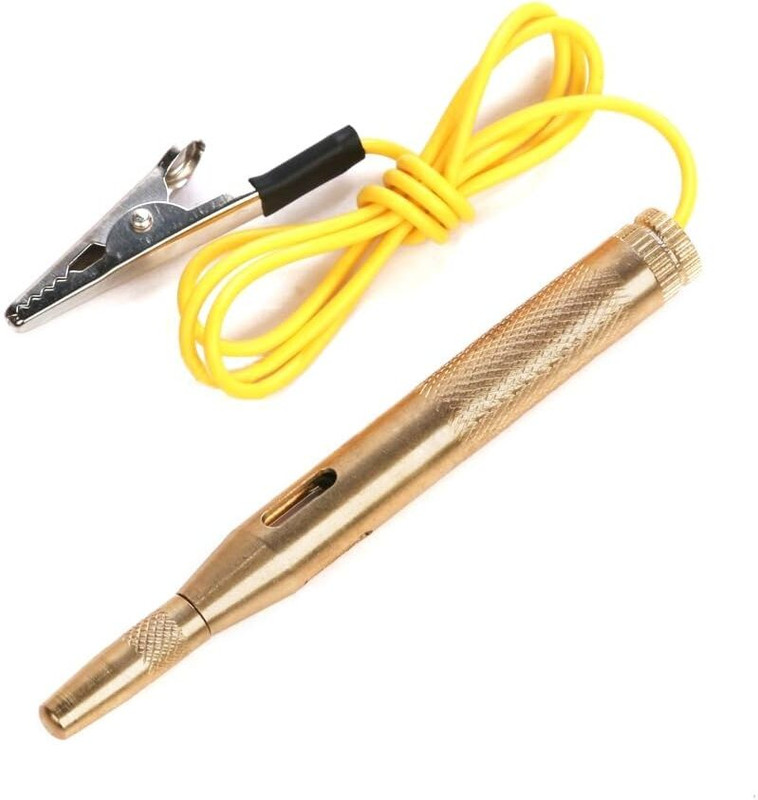 DYTOOLS 6V 12V 24V Light Bulb Voltage Test Pen Pencil Yellow Analog Voltage Tester