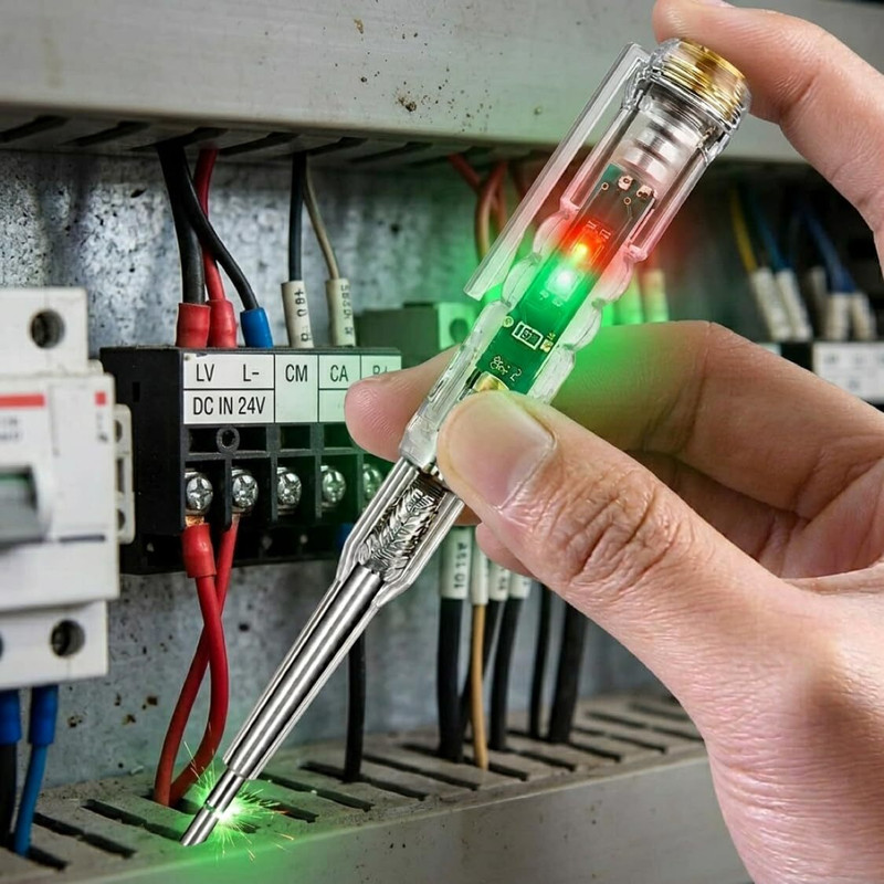 Bhadiyadi Bhadiyadi LED Voltage Tester Pen Electric Line Detector Screwdriver 100-240V AC Digital Voltage Tester