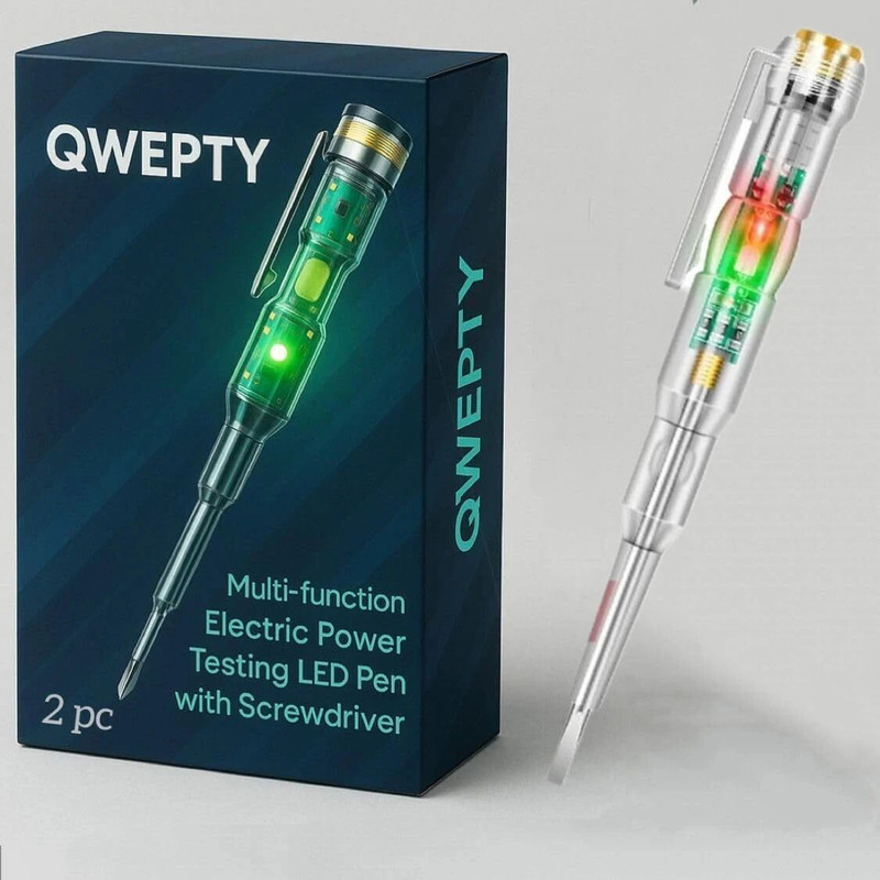 QWEPTY 2PACK Multi-Function Circuit Power Check Voltage Tester PEN Digital Voltage Tester