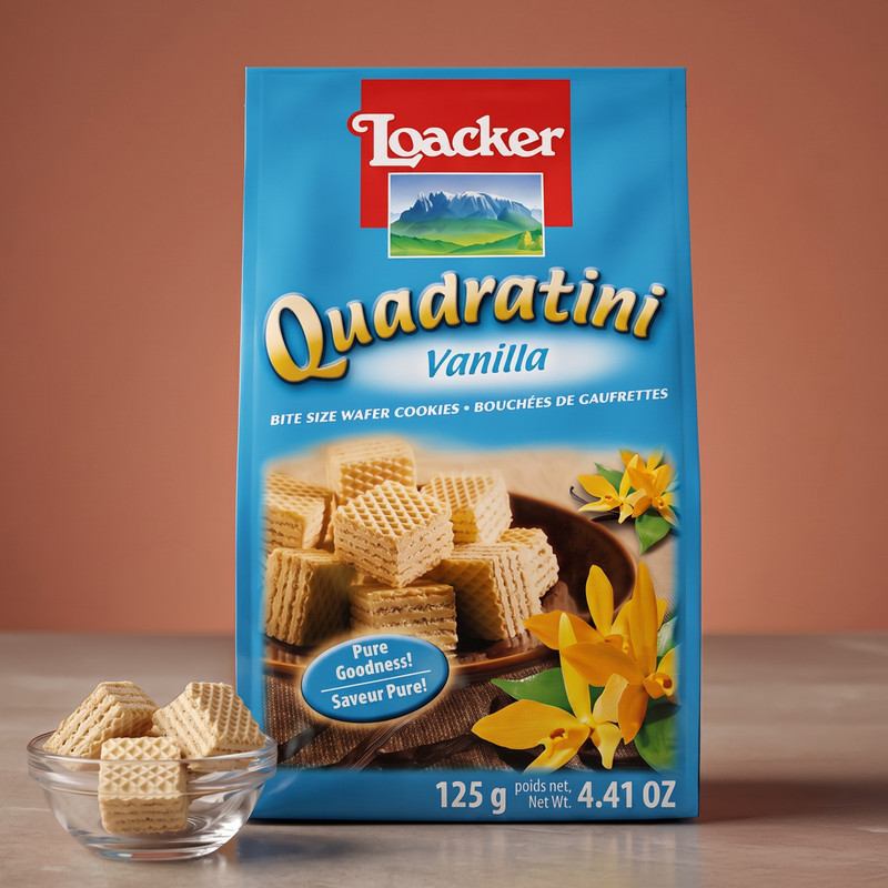 LOACKER Quadratini Vanilla - Italy Wafers(125 g)