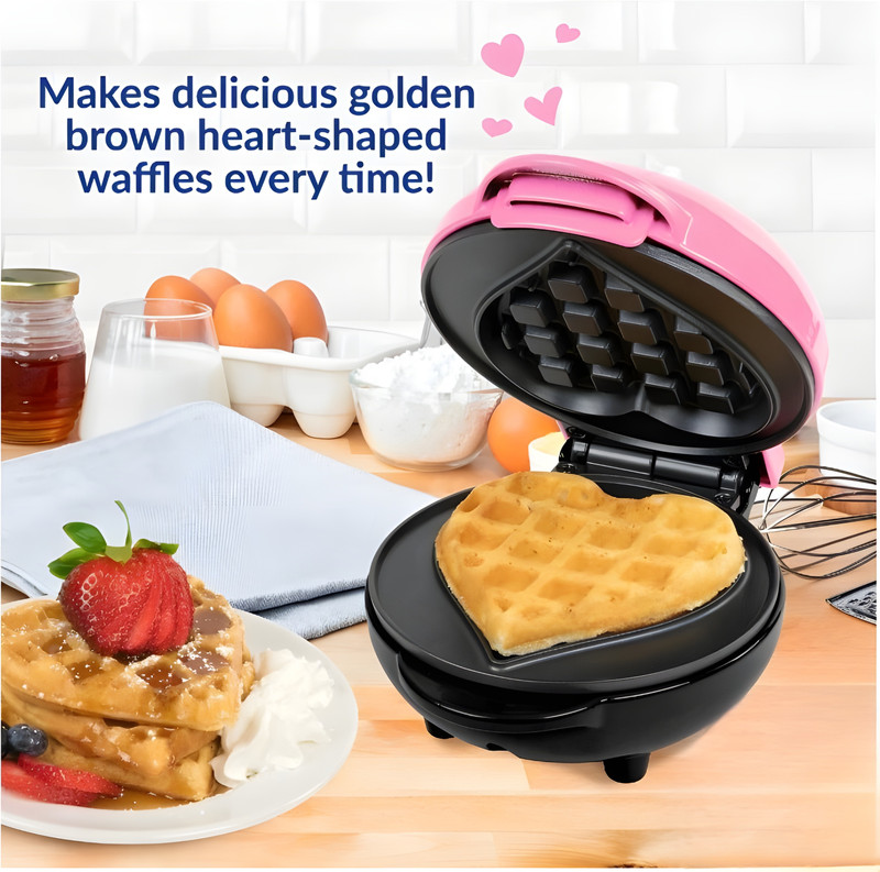 GETHOME Heart-Shaped Mini Waffle maker Waffle Maker