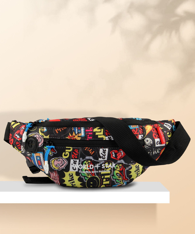 Worldstar printted rock waist bag Waist Bag(Multicolor)