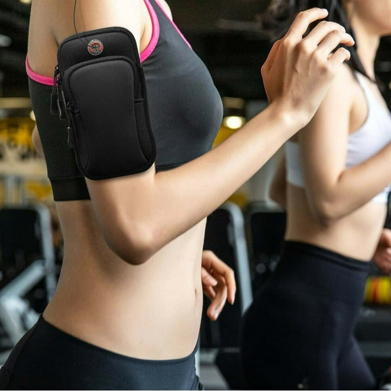 YOYOTRADERS Mini Pouch Cell Phone Arm Bands Sleeve Sports Exercise Gym arm bag(Black)