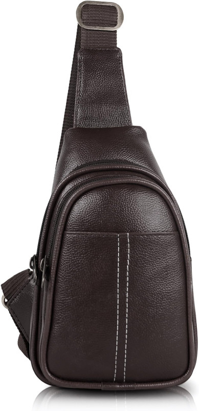 Talon Vegan Leather Sling Bag for Men Women | Crossbody Chest Shoulder Bag Crossbody Bags(Brown)