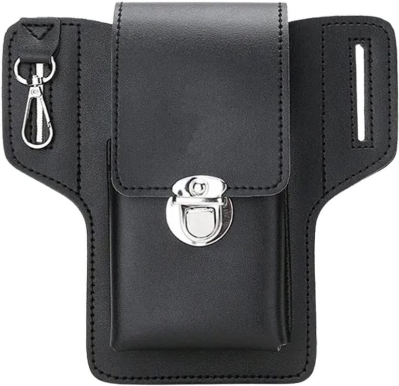 bosig Multifunction Belt Pouch for Mobile Phone Cellphone Holder Belt Pouch | Leather Mobile Pouch for Men(Black)