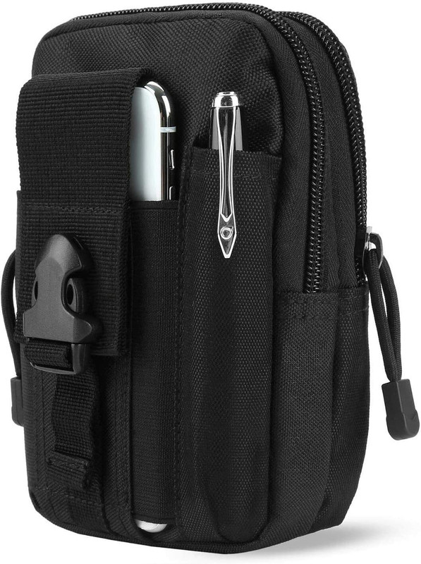 LAFILLETTE Waist Bag Tactical EDC Pouch IFAK Bag Molle Utility Pouch Gadget Organizer Phone Holder Waist Pack(Black)