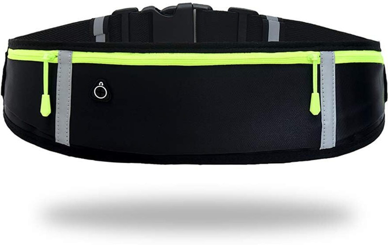 lais enterprises Running Belt Waist Pack Bag, Workout Gear, 3 Pockets Gym Fitness Fanny Pack Running Belt Bag(Black)