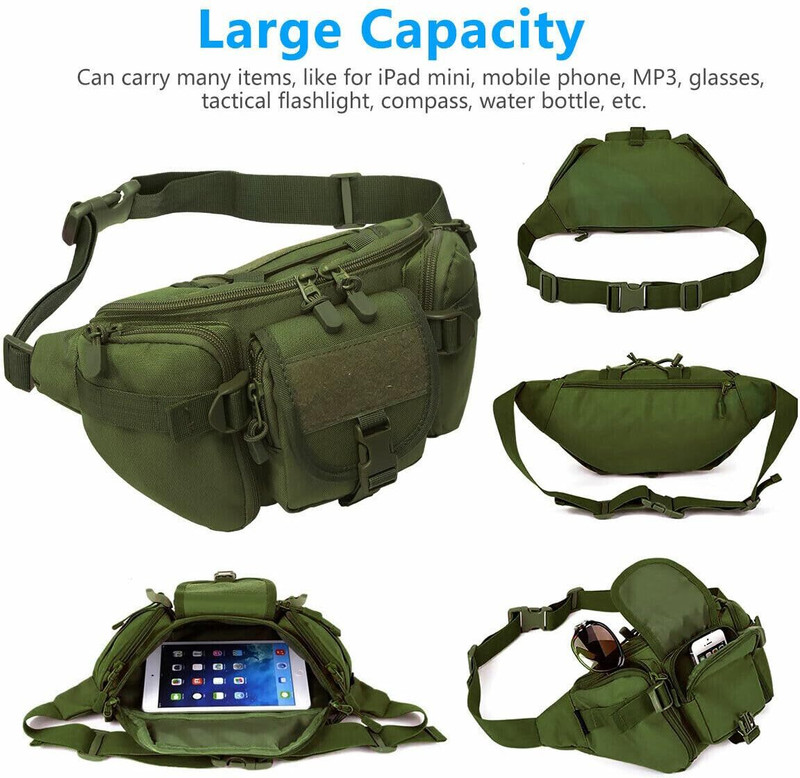 pleasing forest Fanny Pack,Military Waist Bag Pack Hip Belt WAIST BAG (Green) Waist Bag Pack Hip Belt Bumbag for Outdoor -02(Green)