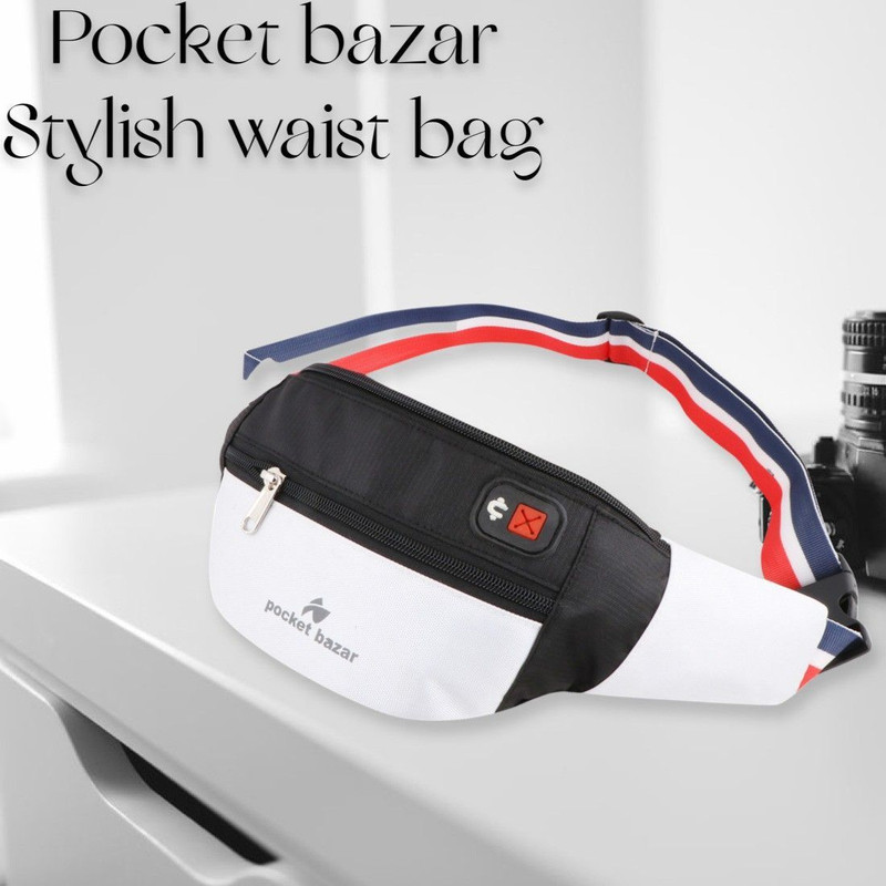 pocket bazar STYLISH WAIST BAG FOR MEN AND WOMEN Waist Bag(White, Black)