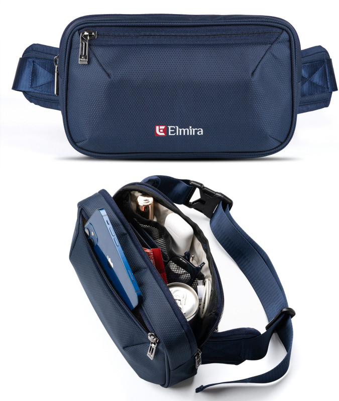 Elmira waist bag, waist pouch, fanny pack, chest bag, cross body bag, passport bag waist bag, waist pouch, fanny pack, chest bag, cross body bag, passport bag(Blue)