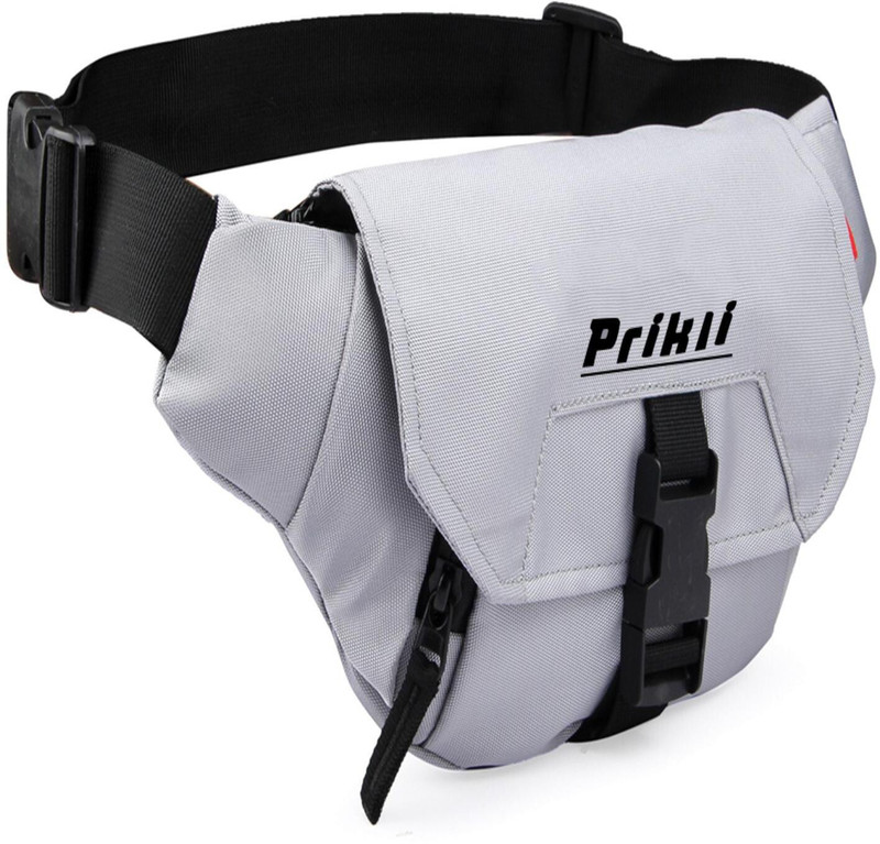 prikli 25_A _PP flap shark grey waist bag_45 Waist Bag for Men Women(Grey)