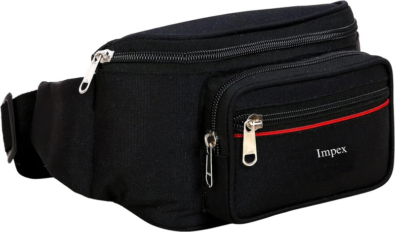 IMPEX Trendy Waist Bag for Travelling/Casual Waist Bag(Black)