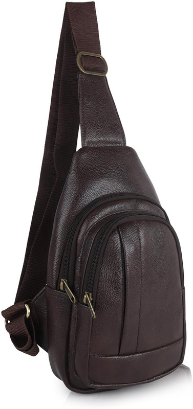Talon Slim Nylon Crossbody Sling Bag for Men Women | Water Resistant Chest Bag Crossbody Bags(Brown)