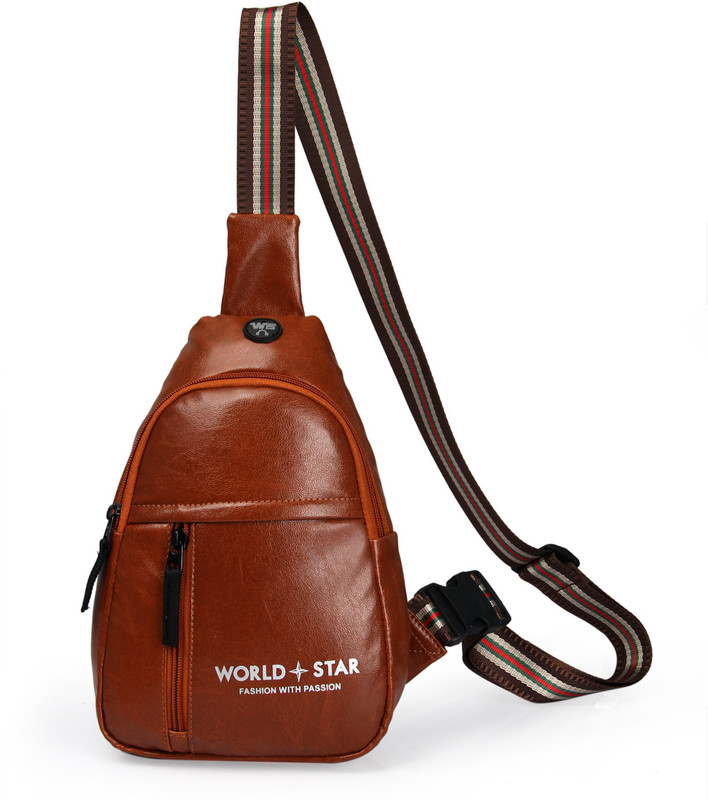 Worldstar Tourister Chest Bag for men and women Travel side crossbody Sports bag Trendy Waist Bag(Tan)