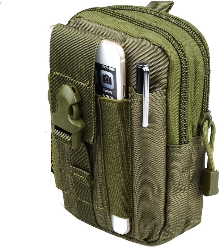 NIRVA Multi-Purpose Outdoor Tactical Waist Bag Water Resistant Outdoor Sport Travel Pouch EDC Molle Belt Waist Pouch Security Purse Waist Belt Bag(Beige)