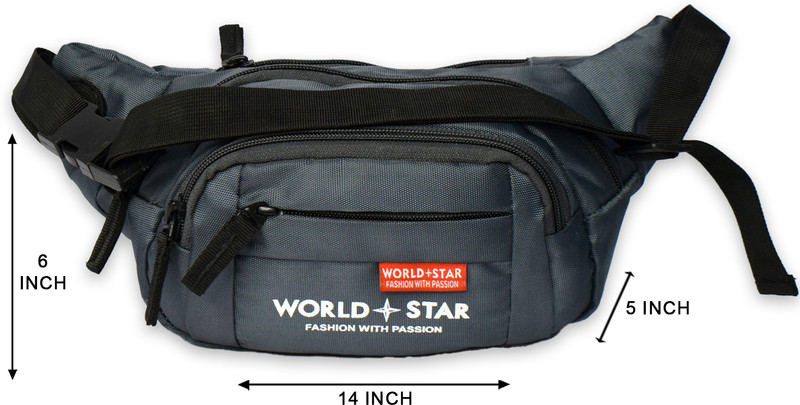 Worldstar Elegant Style Travel Pouch Passport Holder Waist Bag(Grey)