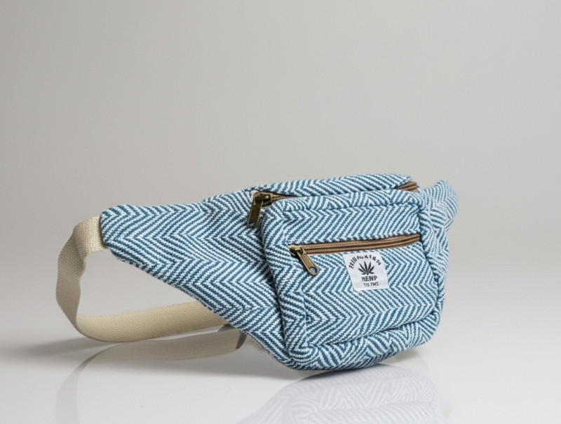 SR Collection Hemp fanny bag Waist bag(Blue)