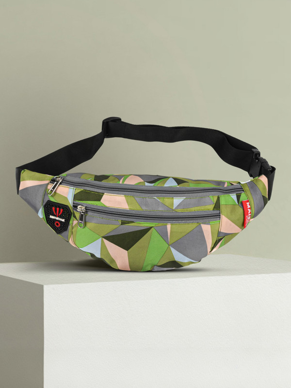 MAIZO Fanny Pack/ Travel Pouch/ Boy & Girl with adjustable strap (Camo) Waist Bag(Green, Grey)