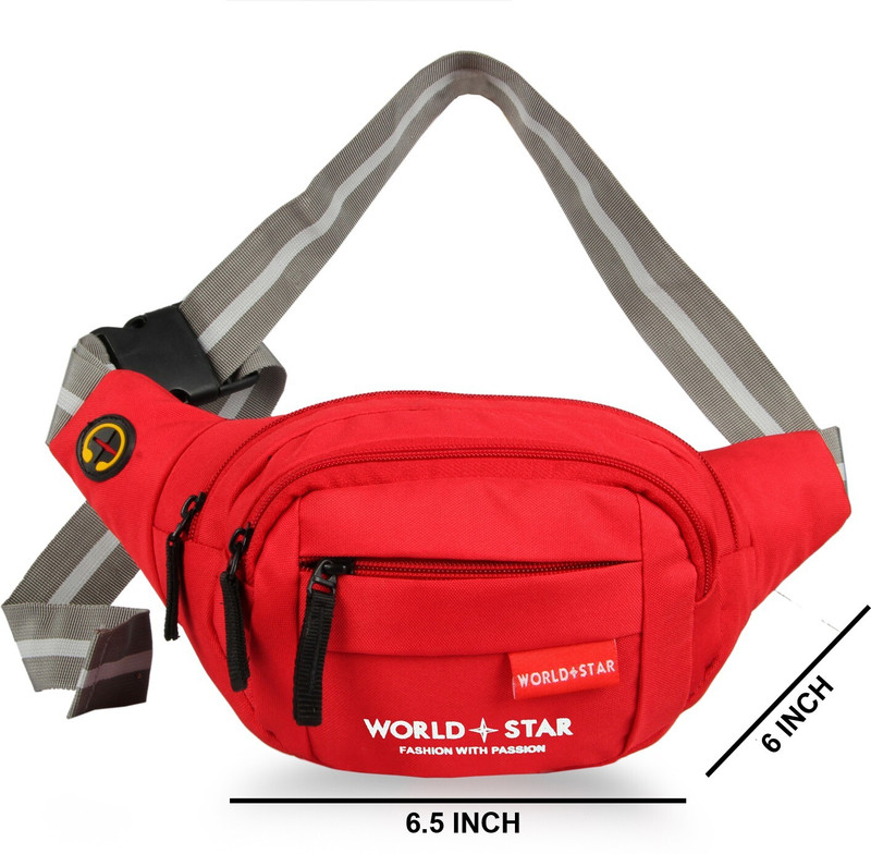Worldstar waist bag Chest Waist Bag For Men Women Travel Mobile Sports Belt Pouch Bag Waist Bags(Red)