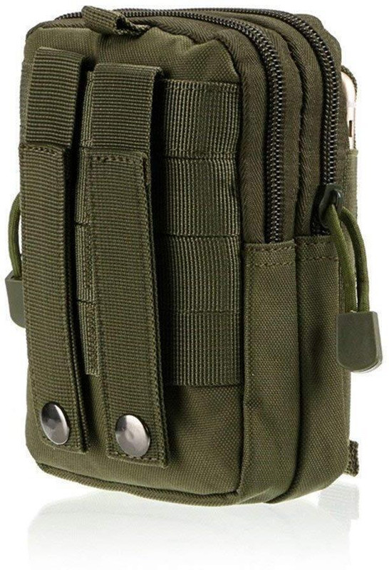 KRAPTICK Multi-Purpose Water Resistant Poly Tool Holder EDC Pouch Camo Bag Military Nylon Utility Tactical Waist Pack Camping Hiking Pouch Waist Bag, Waist Pouch(Green)