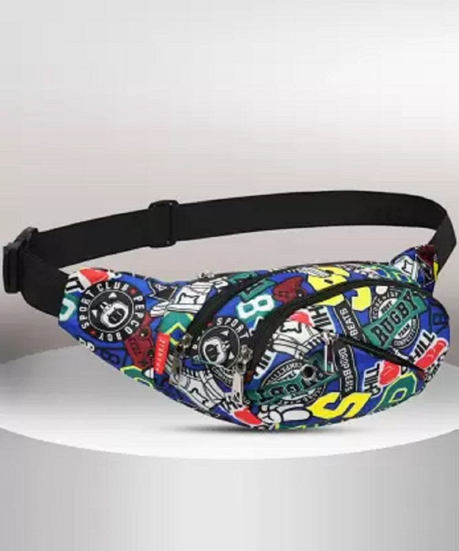 PROVOGUE 4 Zipper Alphabet Multicolor Royal Blue Waist Bag/Waist Pack/Fanny Bag Waist Bag/Fanny Bag/Fanny Pack/Chest Bag(Multicolor)