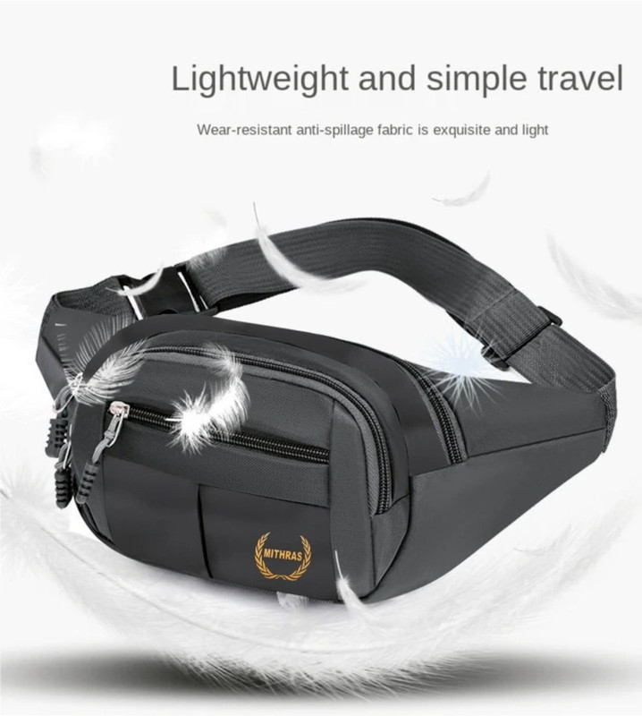 Mithras Premium Unisex Fanny Packs Fashionable Workout Hiking Travel Crossbody Waist Bag(Black)