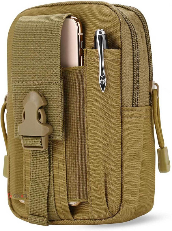 GOCART Outdoor Tactical Waist Bag EDC Molle Belt Waist Pouch Security Purse Phone Carrying Case for Mobile Waist Belt Pouch(Beige)