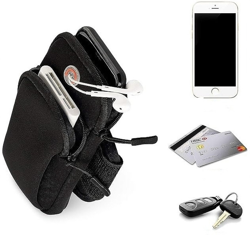 ESCODEVELOPER Mobile Arm Band Pouch,Universal Gym Running Hiking arm bag(Black)