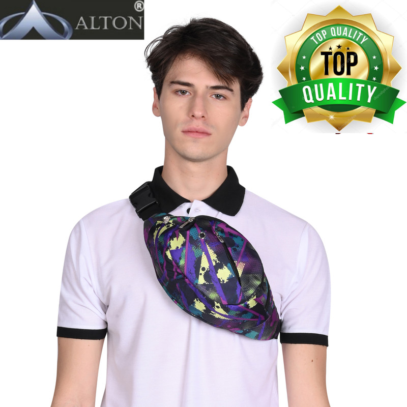 Alton STYLISH WAIST BAG TRENDING NEW 01 PURPLE YELLOW BLACK WAIST BAG 001(Black, Yellow, Purple)