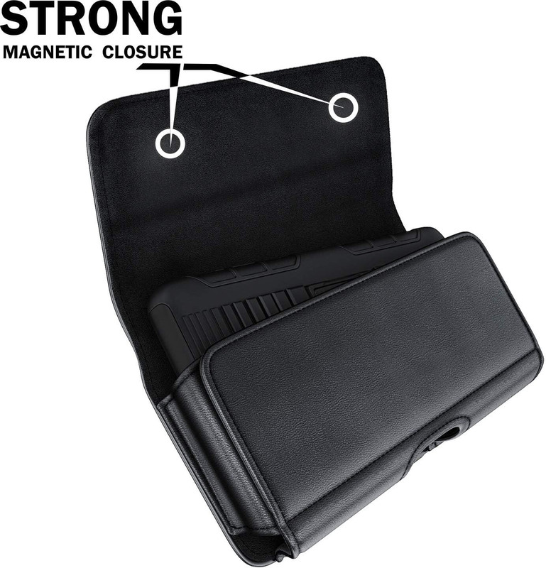 MISHTINCREATION Anti-Scratch Nylon Phone Holster Clip On Phone Holster Protective Case MOBILE PURSE MEN(Black)