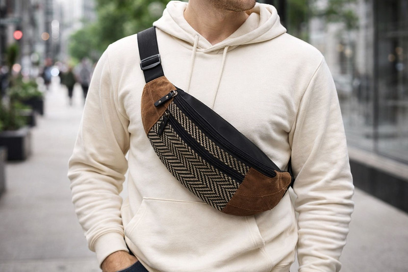 ChestKraft Unisex waist Sling Crossbody Travel Bag with Adjustable Straps| Waist pouch(Beige)