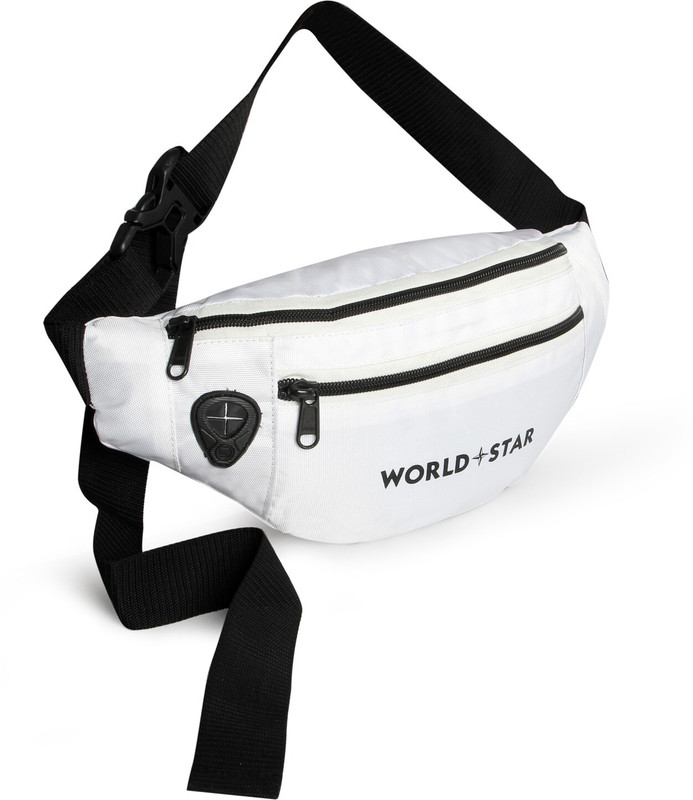 Worldstar Adjustable Strap for Walking, Cycling, Running, Hiking Hold Phones, Keys Waist Bag(White)