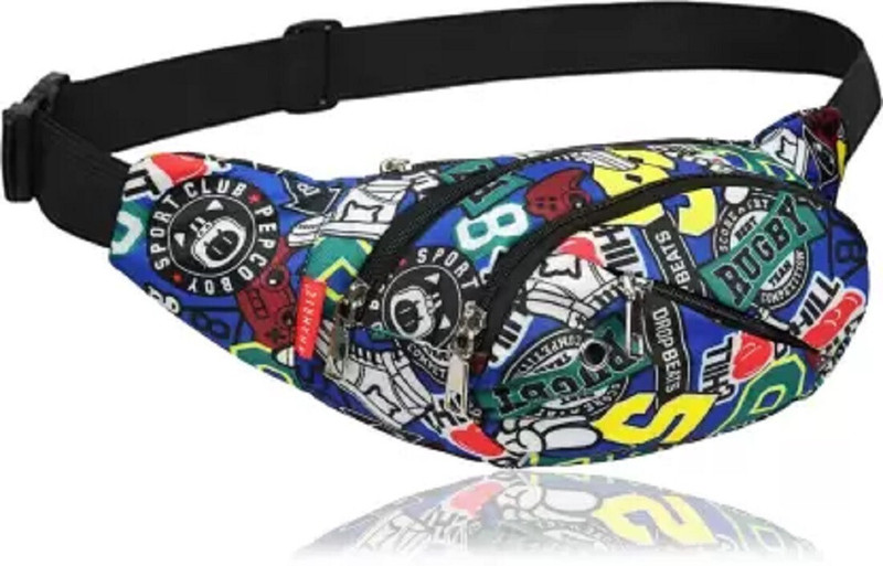 ROCKZONE 4 Zipper Alphabet Multicolor Royal Blue Waist Bag/Waist Pack/Fanny Bag Waist Bag/Fanny Bag/Fanny Pack/Chest Bag(Multicolor)