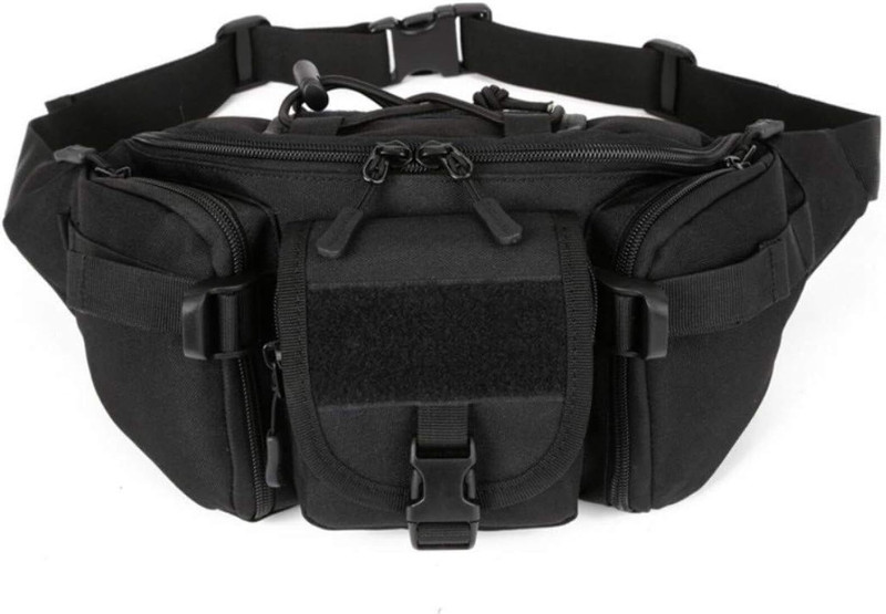 Dcrab Tractical Waist Bag For Travelling and For Sports Fanny Pack Travel Bags Trekking Bag Waist Bag Outdoor_AS16(Black)