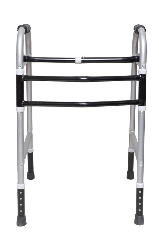 RELIES STORE Portable Light Weight Height Adjustable Foldable Walker with Hand Grips Walking Stick
