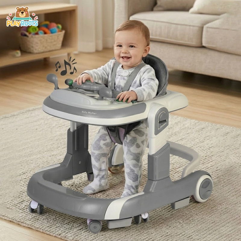 Playroot Musical 3-in-1 Walker(Grey)